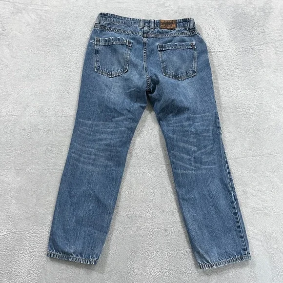 Carbon 2 Cobalt Jeans Mens 32x29 Blue Button Fly Straight‎ Leg Cotton Grunge VTG